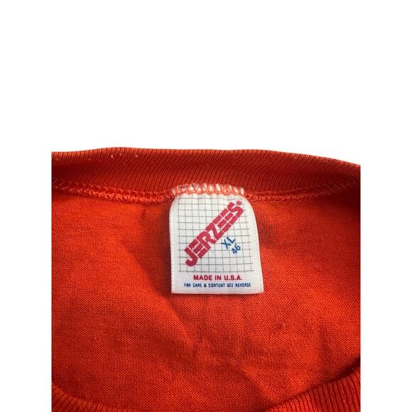 Vintage 80s 90s Official Raider Hater Mens XL Orange Single Stitch Shirt VTG - Picture 3 of 8